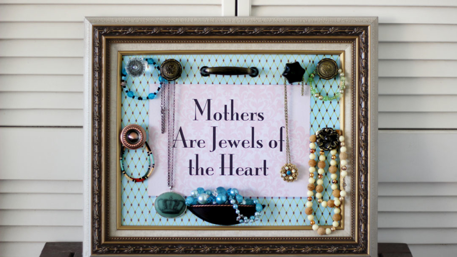 diy framed jewelry rack