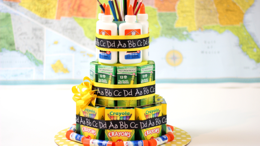 school supply cake