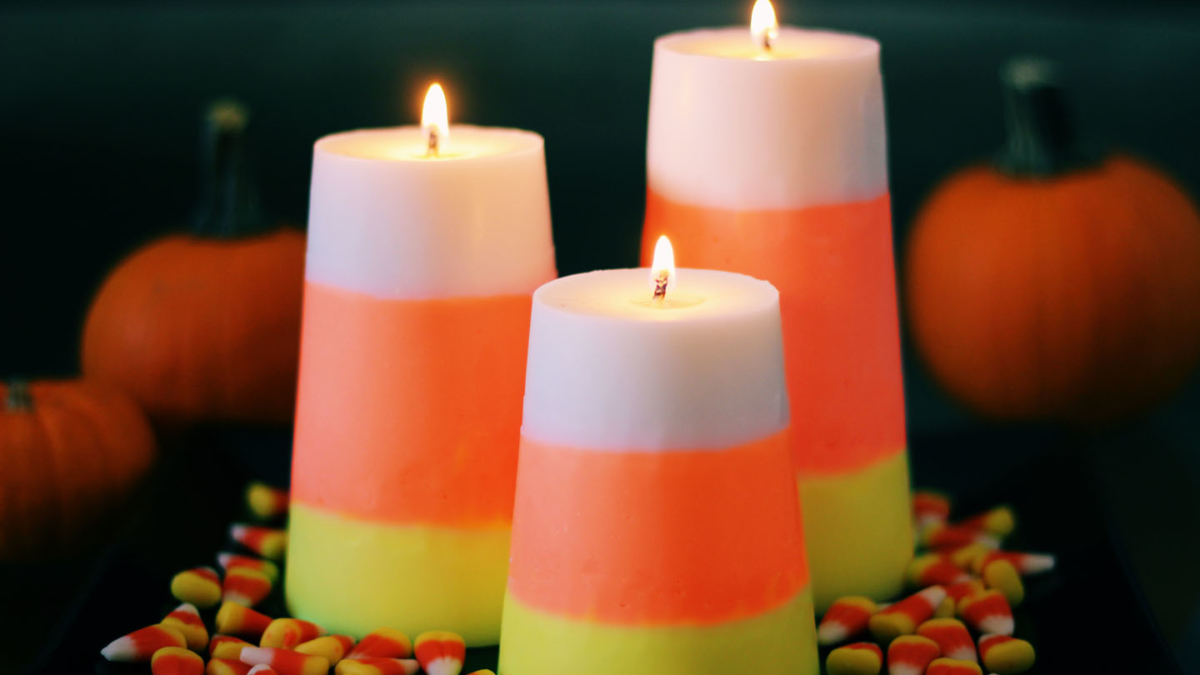 candy corn candles